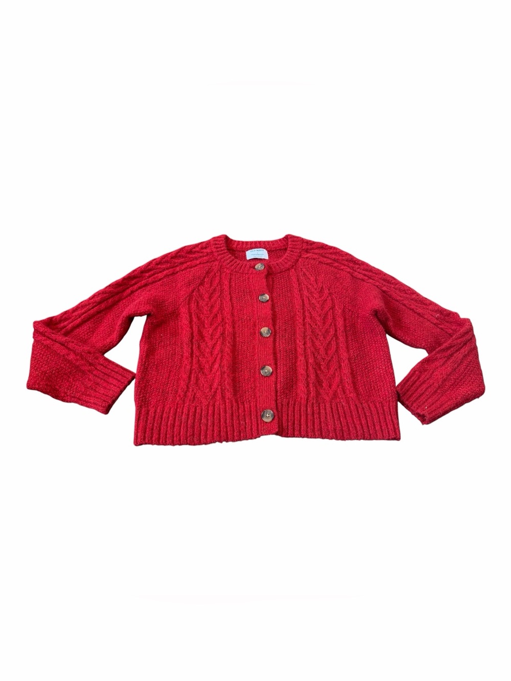 Old Navy Cable Knit Button-Up Cardigan Sweater, Red, Women’s Size Medium
